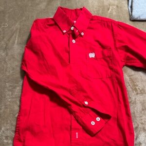 Men's Red Button-Down Shirt